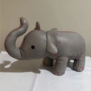 Baby nursery Pottery Barn Kids Gray Elephant Faux Leather 10" Sand Filled